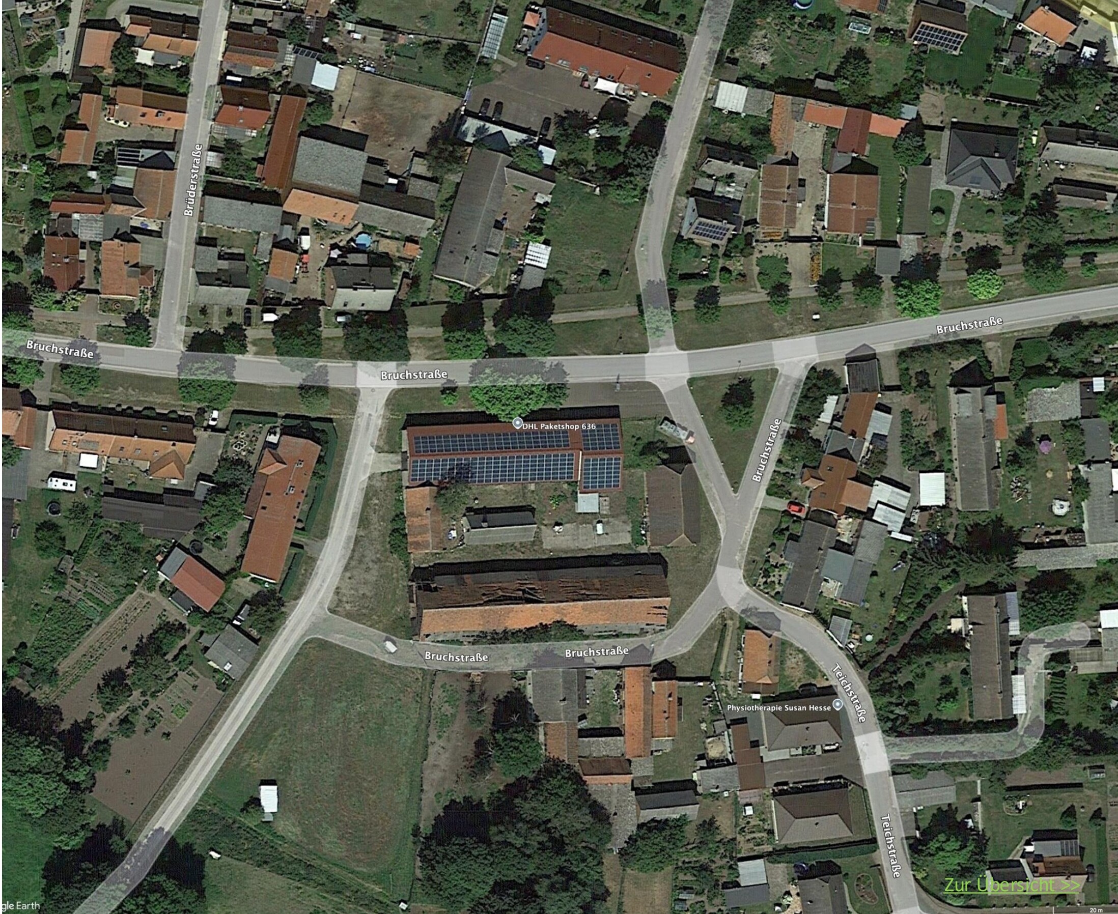 Luftbild der PV‑Anlage Angern, Bruchstraße